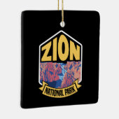 Zion National Park Utah Retro Keramisch Ornament (Rechts)