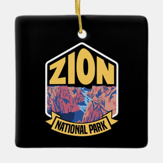 Zion National Park Utah Retro Keramisch Ornament (Voorkant)