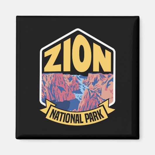 Zion National Park Utah Retro Magneet (Voorkant)