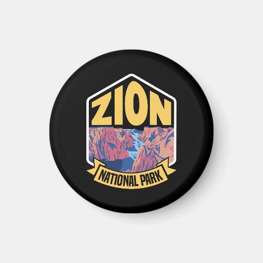 Zion National Park Utah Retro Magneet (Voorkant)