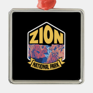 Zion National Park Utah Retro Metalen Ornament