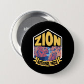 Zion National Park Utah Retro Ronde Button 7,6 Cm (Voorkant /achterkant)