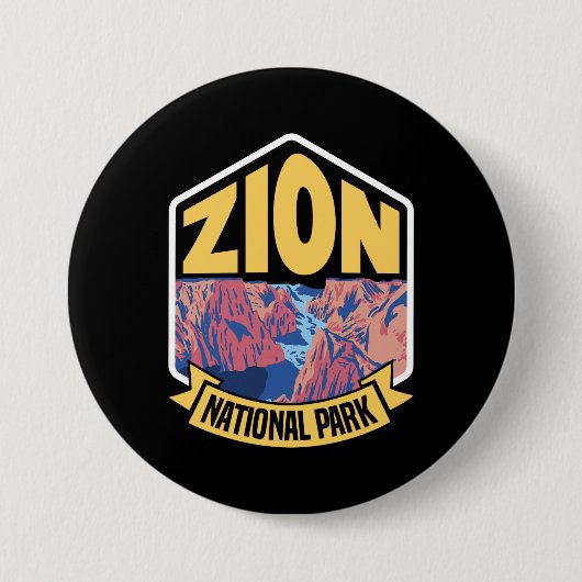 Zion National Park Utah Retro Ronde Button 7,6 Cm (Voorkant)