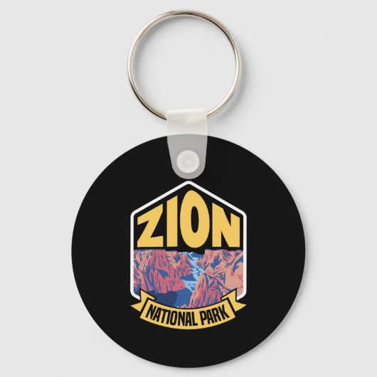 Zion National Park Utah Retro Sleutelhanger (Voorkant)