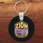 Zion National Park Utah Retro Sleutelhanger (Voorkant)
