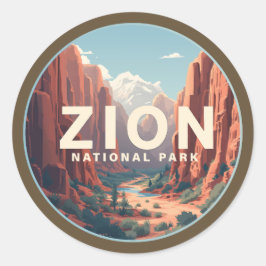 Zion National Park Utah Ronde Sticker