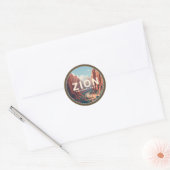 Zion National Park Utah Ronde Sticker (Envelop)