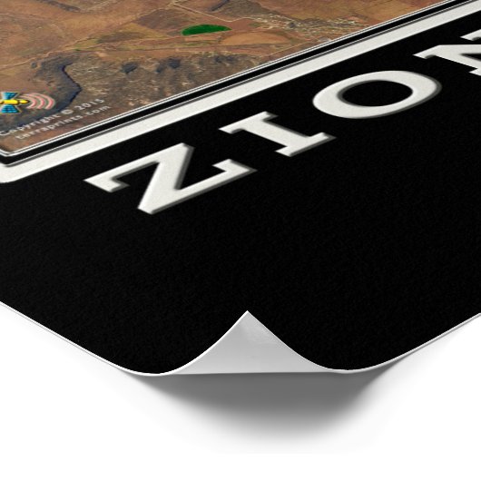 Zion National Park Utah Satellite Poster Map (Hoek)