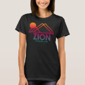 Zion National Park Utah Souvenir UT Outline Gradie T-shirt (Voorkant)