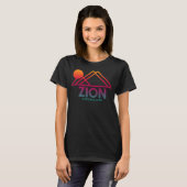 Zion National Park Utah Souvenir UT Outline Gradie T-shirt (Voorkant volledig)