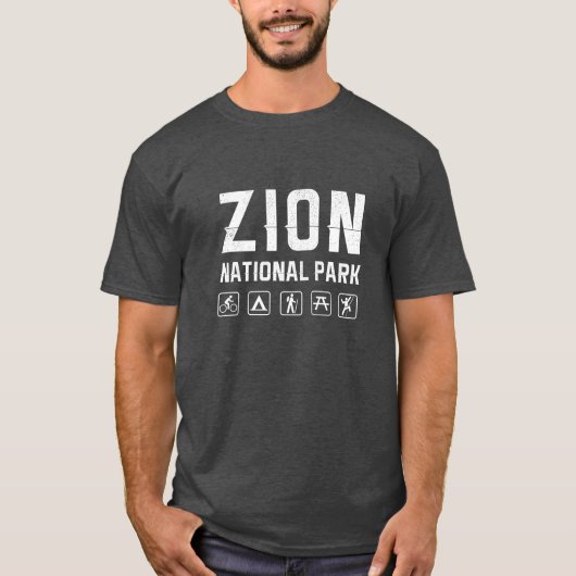 Zion National Park (Utah) T-shirt - donker (Voorkant)