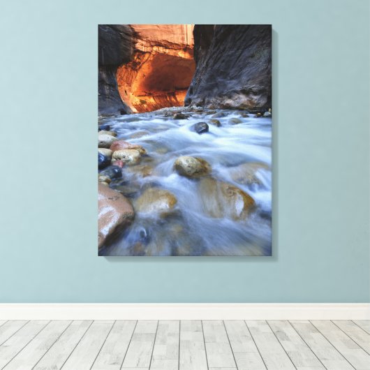 Zion National Park Utah the Narrows Fine Art Foto Canvas Afdruk (Insitu (Houten vloer))