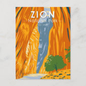 Zion National Park Utah The Narrows Vintage Briefkaart (Voorkant)