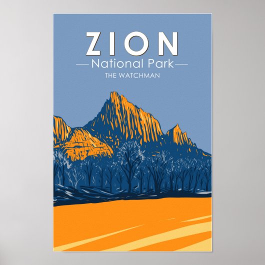 Zion National Park Utah The Watchman  Poster (Voorkant)