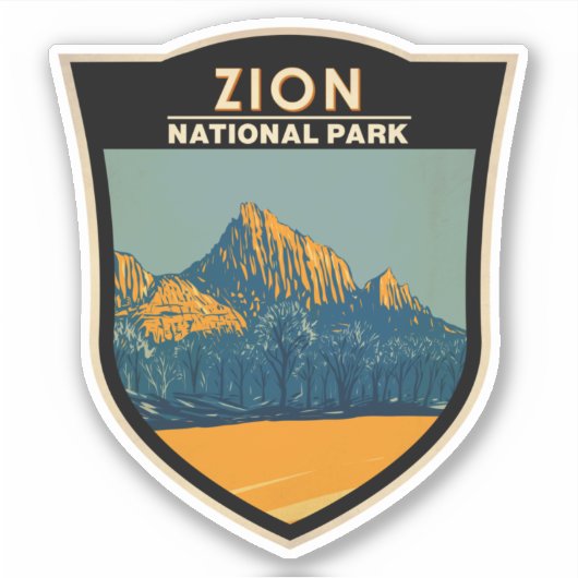 Zion National Park Utah The Watchman  Sticker (Voorkant)