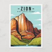 Zion National Park Utah Travel Illustration Briefkaart (Voorkant)