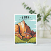 Zion National Park Utah Travel Illustration Briefkaart (Staand voorkant)