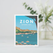 Zion National Park Utah Travel Place Illustratie Briefkaart (Staand voorkant)