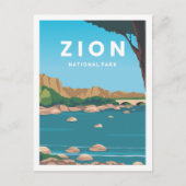 Zion National Park Utah Travel Place Illustratie Briefkaart (Voorkant)