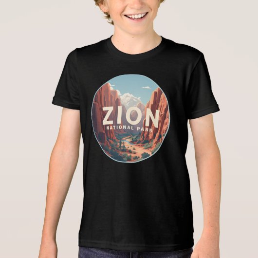 Zion National Park Utah Tri-Blend Shirt (Voorkant)