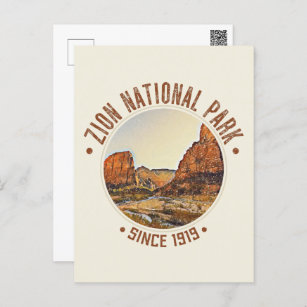 Zion National Park Utah USA Outdoor Distress Briefkaart