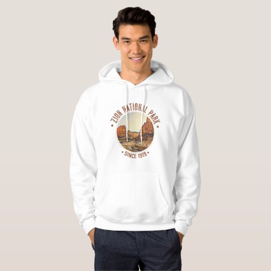 Zion National Park Utah USA Outdoor Distress Hoodie (Voorkant volledig)