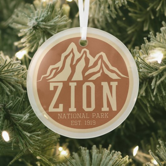Zion National Park Utah USA Outdoor Retro Glas Ornament (Insitu)