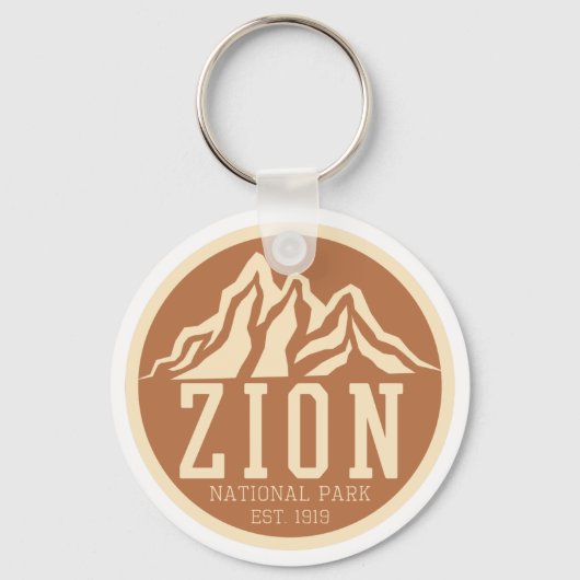 Zion National Park Utah USA Outdoor Retro Sleutelhanger (Voorkant)