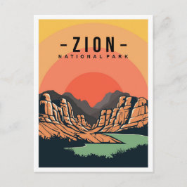 Zion National Park Utah USA Reisillustratie Briefkaart
