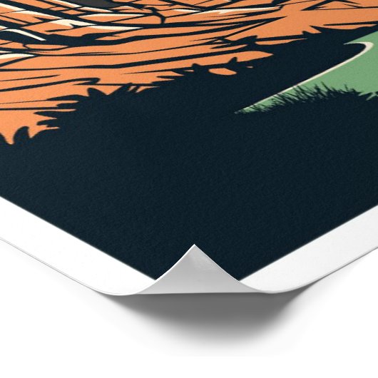 Zion National Park Utah USA Travel Illustration Poster (Hoek)