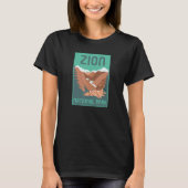 Zion National Park Utah Vacation Poster Style Retr T-shirt (Voorkant)