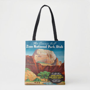 Zion National Park Utah Vacation Vintage Tote Bag