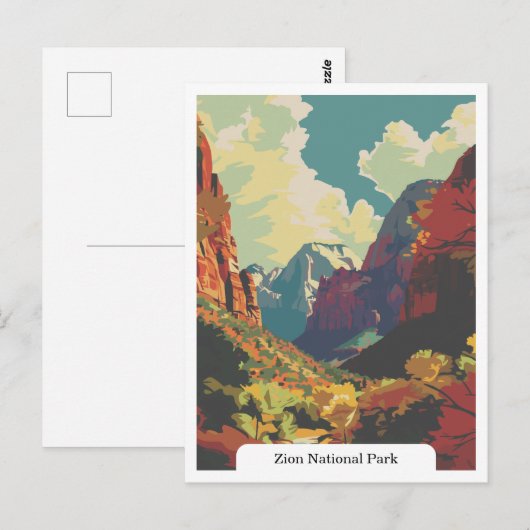 Zion National Park, Utah Verenigde Staten Briefkaart (Voorkant / Achterkant)