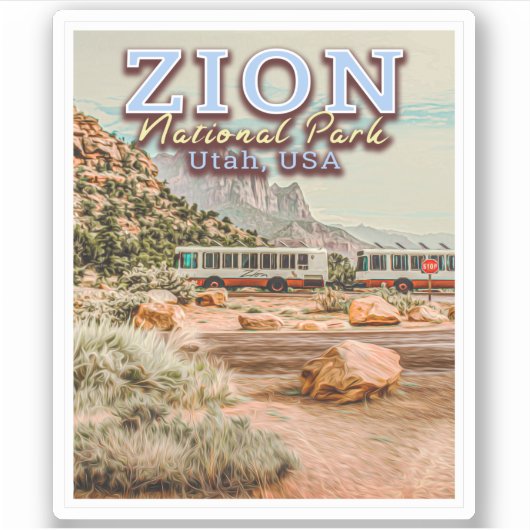 ZION NATIONAL PARK - UTAH VERENIGDE STATEN STICKER (Voorkant)