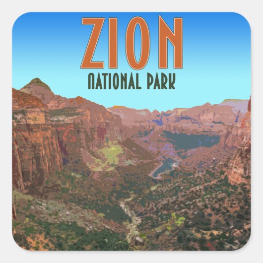 Zion National Park Utah  Vierkante Sticker (Voorkant)
