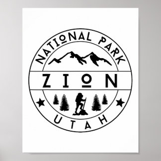 Zion National Park Utah Wandelaar Natuur Wandelen  Poster