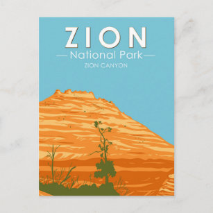 Zion National Park Utah Zion Canyon 2 Vintage Briefkaart