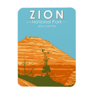 Zion National Park Utah Zion Canyon 2 Vintage Magneet