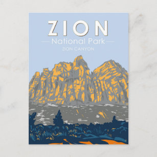 Zion National Park Utah Zion Canyon Vintage Briefkaart