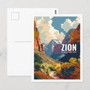 Zion National Park, Verenigde Staten Nationaal Par Briefkaart