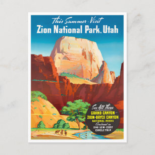 Zion National Park vintage-briefkaart Briefkaart