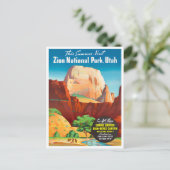 Zion National Park vintage-briefkaart Briefkaart (Staand voorkant)