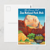 Zion National Park vintage-briefkaart Briefkaart (Voorkant / Achterkant)