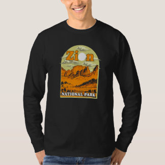 Zion National Park Vintage Kunstwerk Artistiek Aan T-shirt
