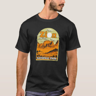Zion National Park Vintage Kunstwerk Artistiek Aan T-shirt