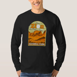 Zion National Park Vintage Kunstwerk Artistiek Aan T-shirt