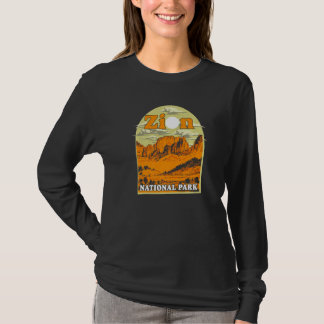 Zion National Park Vintage Kunstwerk Artistiek Aan T-shirt