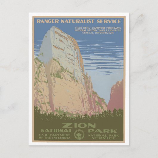 Zion National Park Vintage Poster Briefkaart (Voorkant)