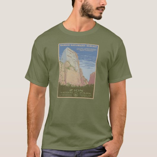 Zion National Park Vintage Poster Shirt (Voorkant)