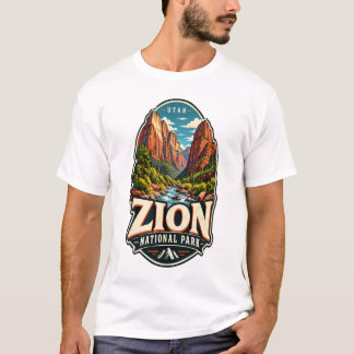Zion National Park Vintage Reissticker T-shirt
